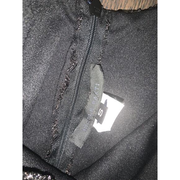 Nicole Bakti Black Gown Maxi Sequined Lace Panels Jersey Wedding Prom MOB S - Picture 3 of 10